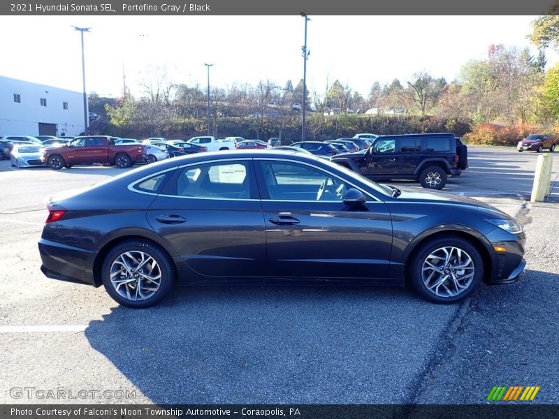 Portofino Gray / Black 2021 Hyundai Sonata SEL