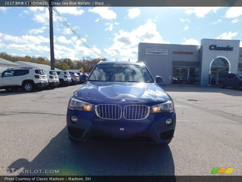 Deep Sea Blue Metallic / Black 2017 BMW X3 xDrive28i