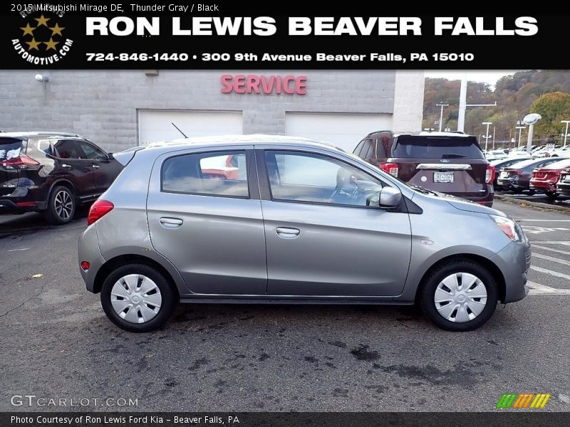 Thunder Gray / Black 2015 Mitsubishi Mirage DE