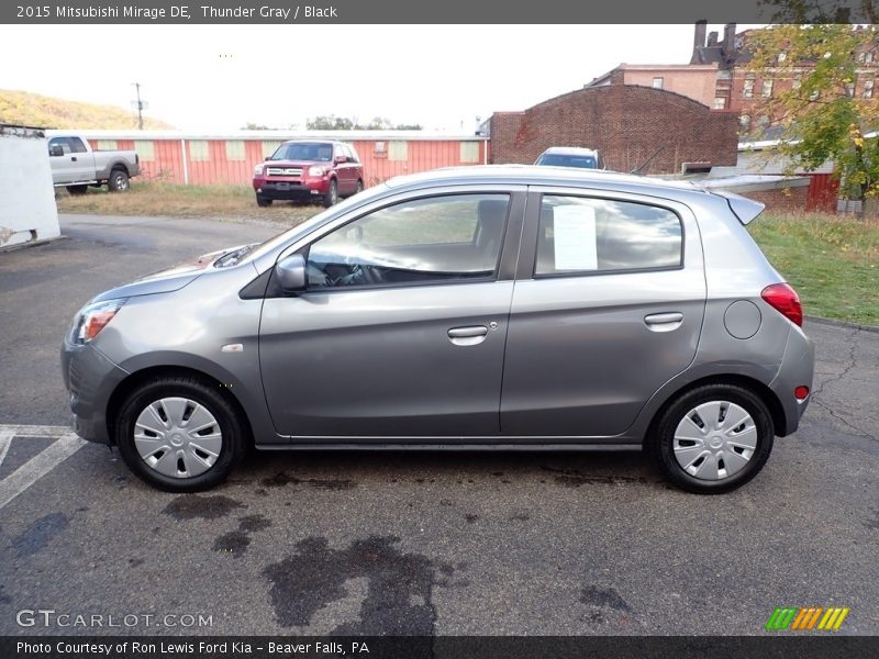 Thunder Gray / Black 2015 Mitsubishi Mirage DE