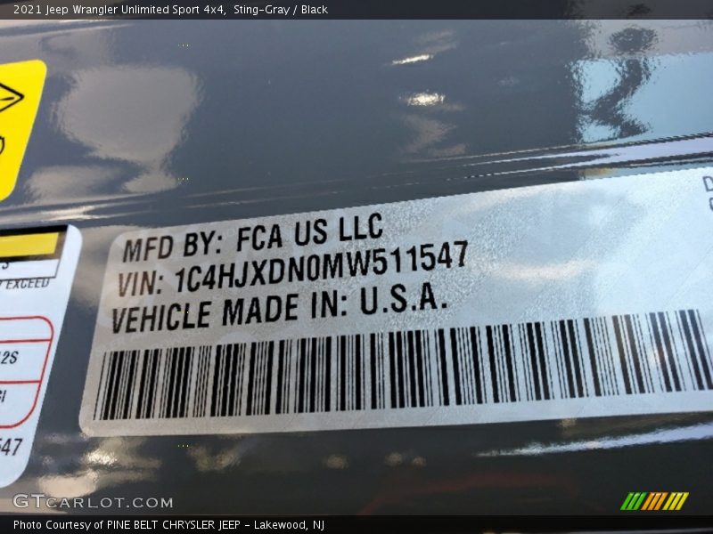 Sting-Gray / Black 2021 Jeep Wrangler Unlimited Sport 4x4