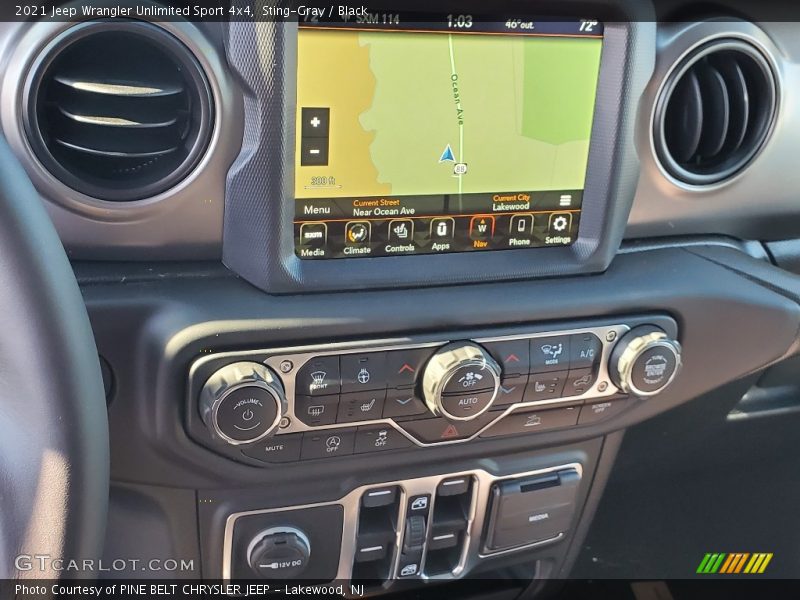 Navigation of 2021 Wrangler Unlimited Sport 4x4