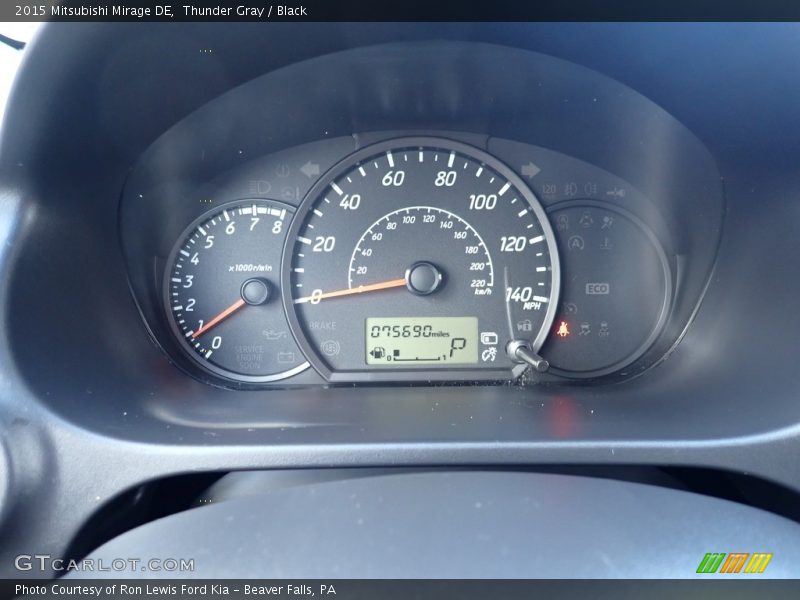 Thunder Gray / Black 2015 Mitsubishi Mirage DE