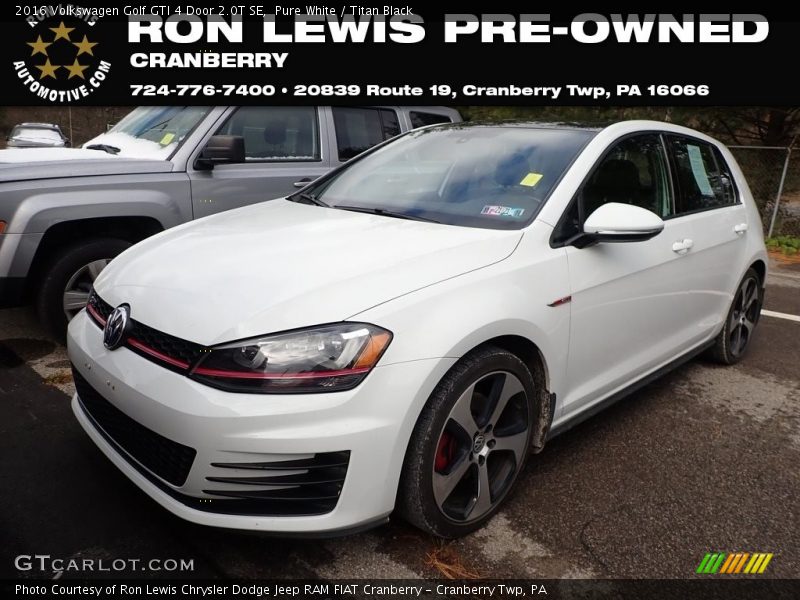 Pure White / Titan Black 2016 Volkswagen Golf GTI 4 Door 2.0T SE