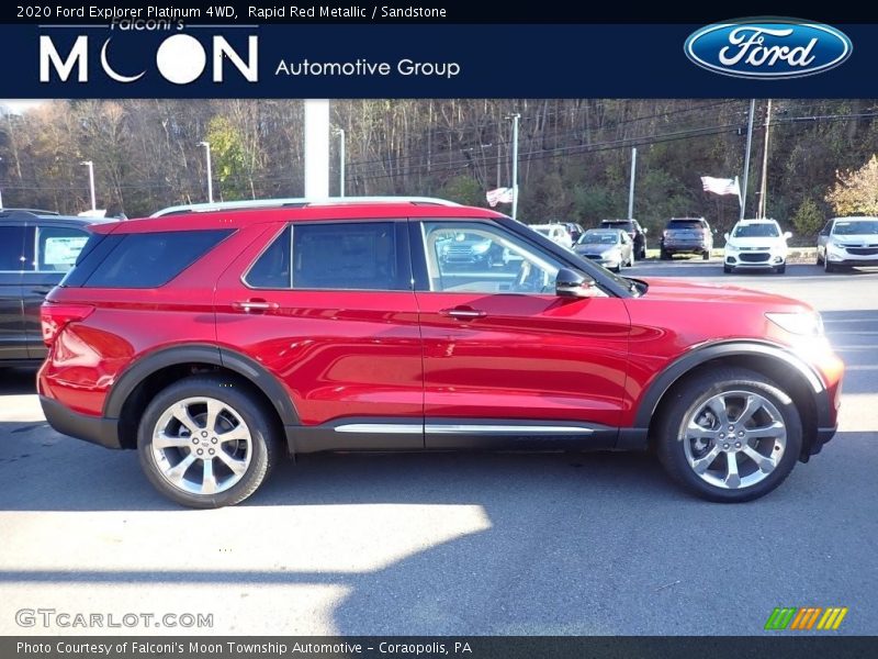 Rapid Red Metallic / Sandstone 2020 Ford Explorer Platinum 4WD