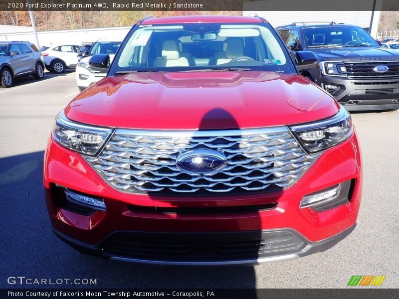 Rapid Red Metallic / Sandstone 2020 Ford Explorer Platinum 4WD