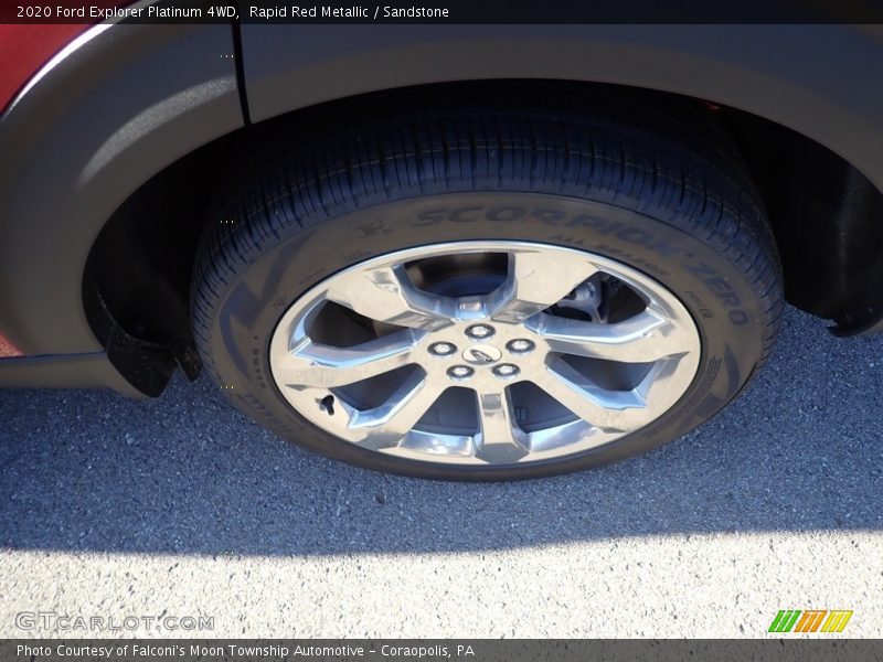 Rapid Red Metallic / Sandstone 2020 Ford Explorer Platinum 4WD