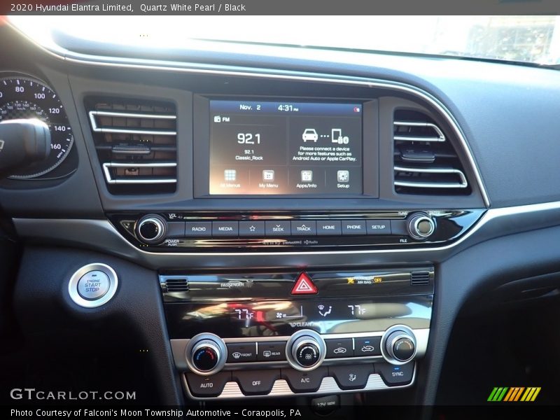 Quartz White Pearl / Black 2020 Hyundai Elantra Limited