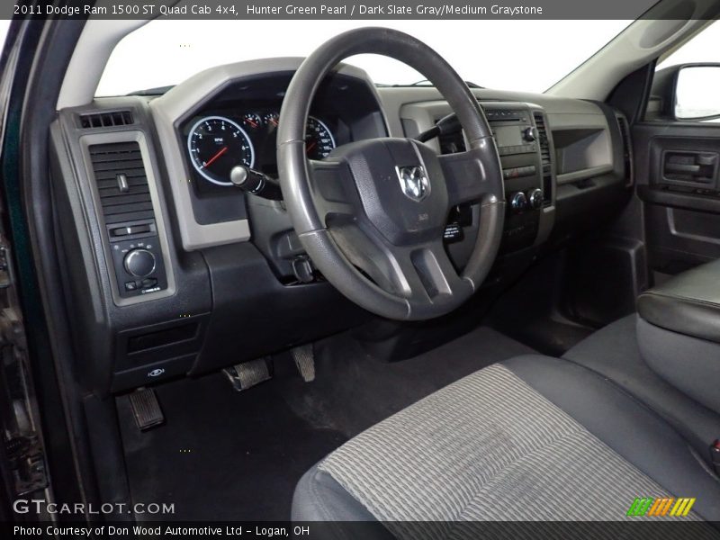 Hunter Green Pearl / Dark Slate Gray/Medium Graystone 2011 Dodge Ram 1500 ST Quad Cab 4x4