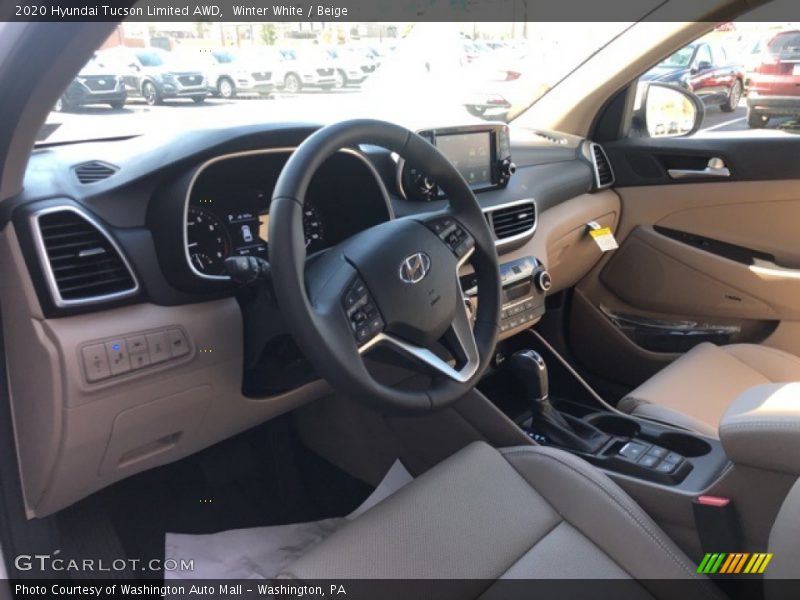 Winter White / Beige 2020 Hyundai Tucson Limited AWD
