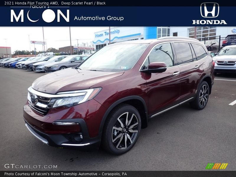 Deep Scarlet Pearl / Black 2021 Honda Pilot Touring AWD