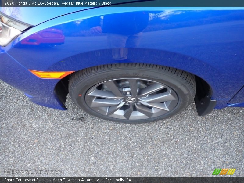 Aegean Blue Metallic / Black 2020 Honda Civic EX-L Sedan