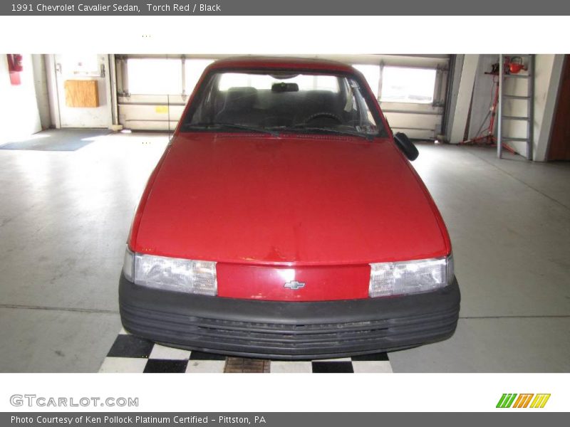 Torch Red / Black 1991 Chevrolet Cavalier Sedan