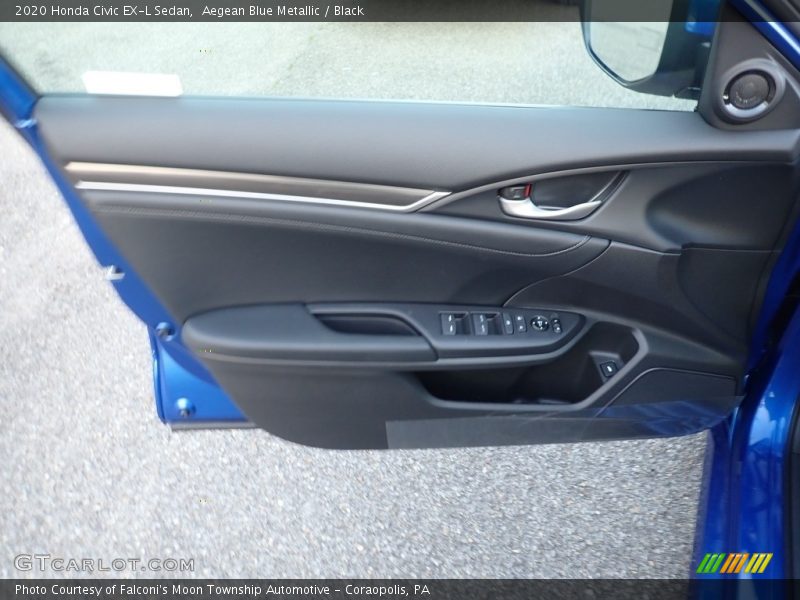 Aegean Blue Metallic / Black 2020 Honda Civic EX-L Sedan