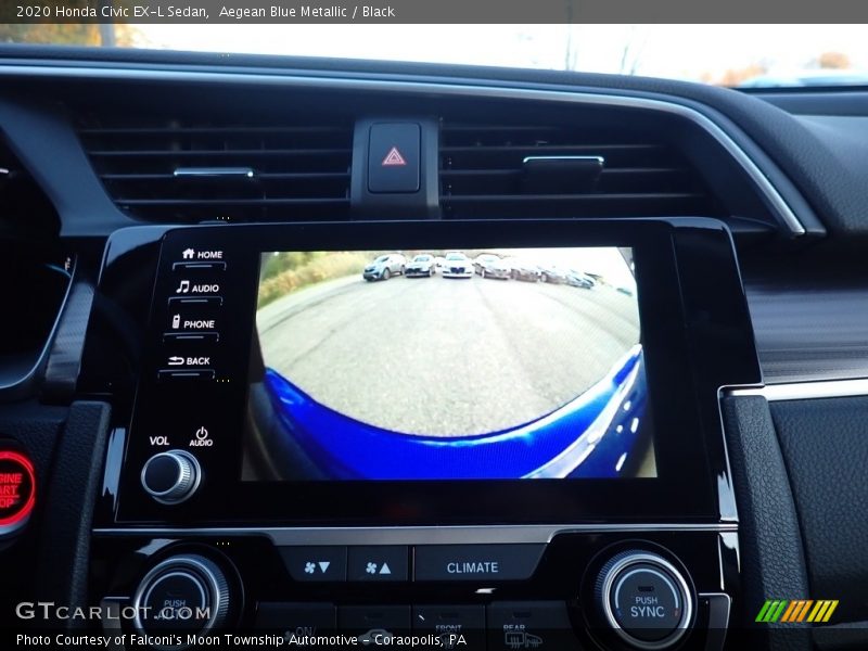 Aegean Blue Metallic / Black 2020 Honda Civic EX-L Sedan