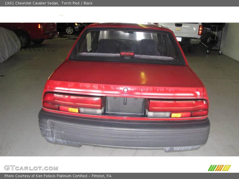 Torch Red / Black 1991 Chevrolet Cavalier Sedan