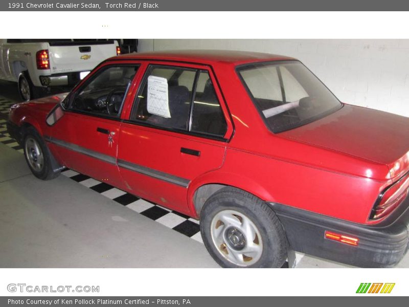 Torch Red / Black 1991 Chevrolet Cavalier Sedan