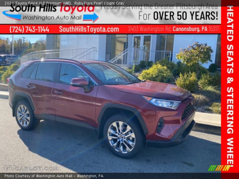 Ruby Flare Pearl / Light Gray 2021 Toyota RAV4 XLE Premium AWD
