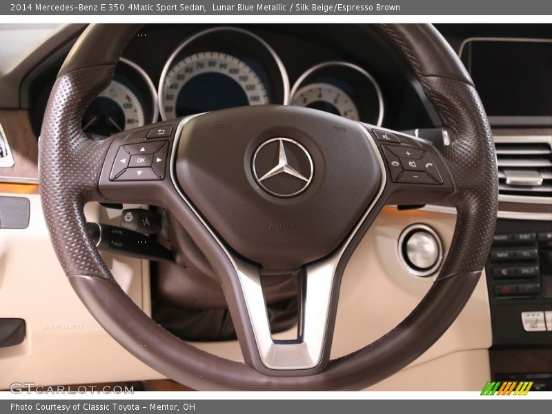 Lunar Blue Metallic / Silk Beige/Espresso Brown 2014 Mercedes-Benz E 350 4Matic Sport Sedan