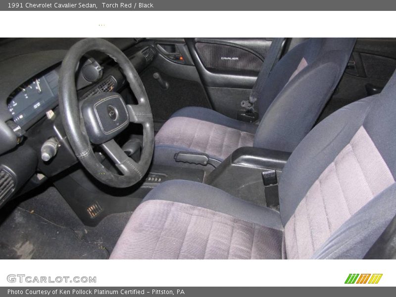 Torch Red / Black 1991 Chevrolet Cavalier Sedan