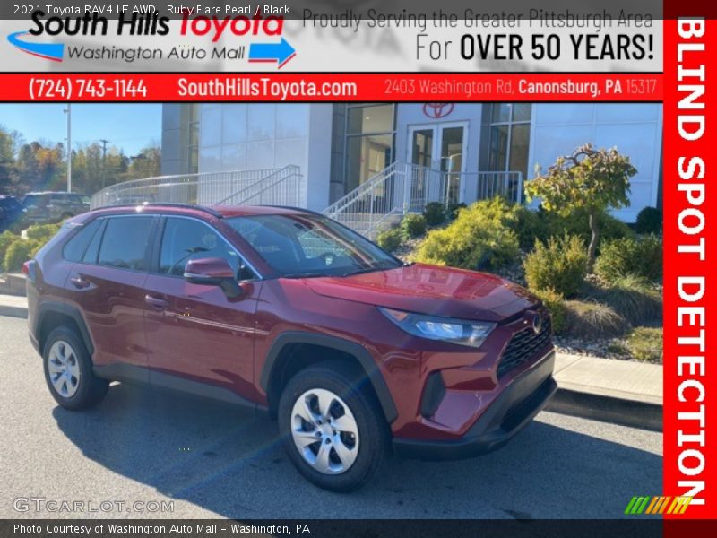 Ruby Flare Pearl / Black 2021 Toyota RAV4 LE AWD