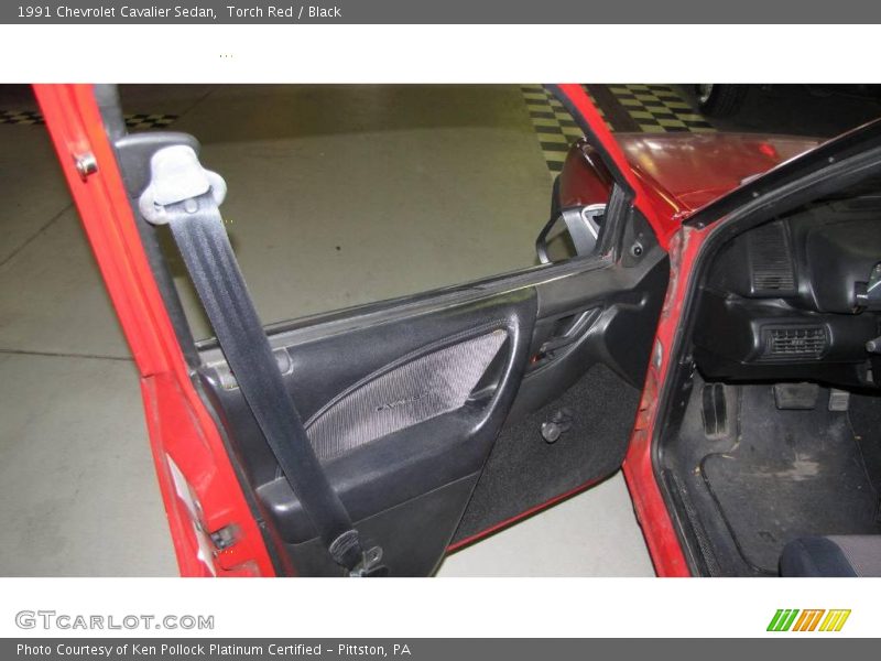Torch Red / Black 1991 Chevrolet Cavalier Sedan