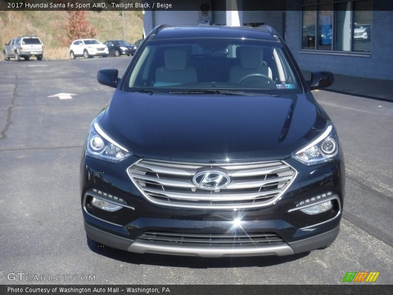 Twilight Black / Beige 2017 Hyundai Santa Fe Sport AWD