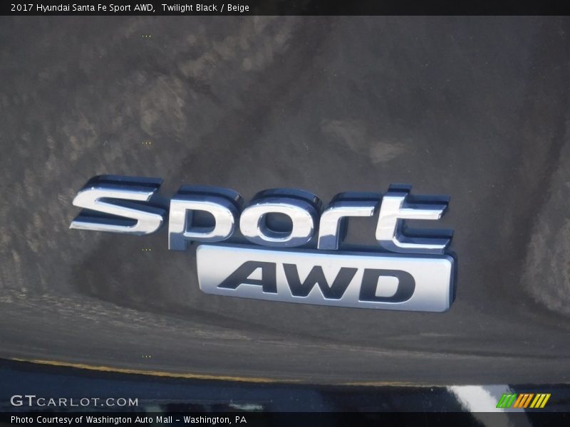 Twilight Black / Beige 2017 Hyundai Santa Fe Sport AWD
