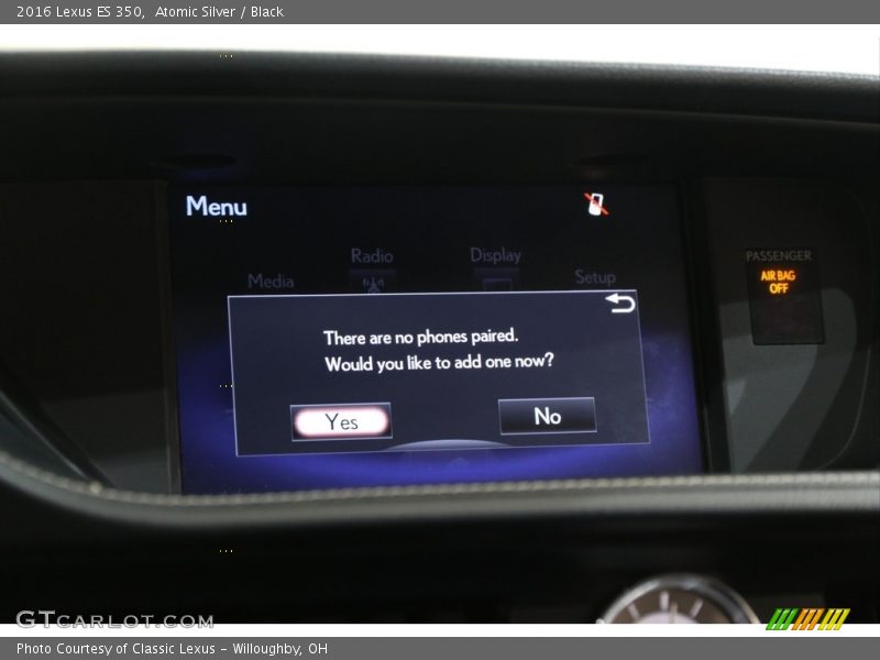 Atomic Silver / Black 2016 Lexus ES 350