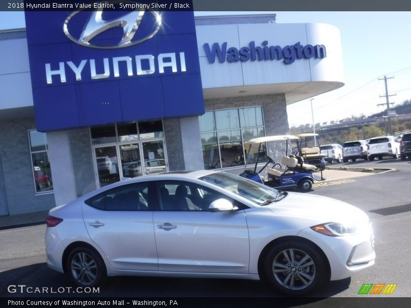 Symphony Silver / Black 2018 Hyundai Elantra Value Edition