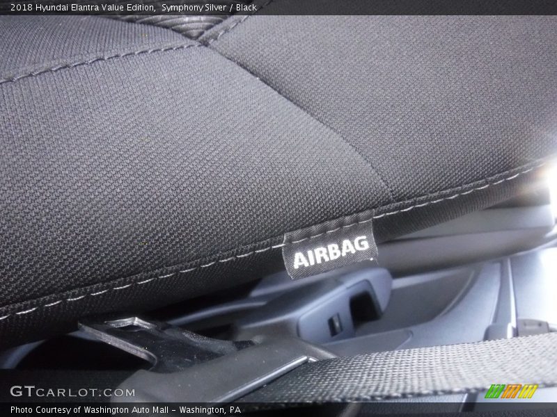 Symphony Silver / Black 2018 Hyundai Elantra Value Edition