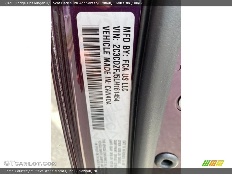 Hellraisin / Black 2020 Dodge Challenger R/T Scat Pack 50th Anniversary Edition