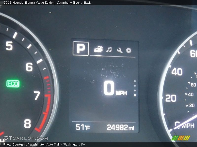 Symphony Silver / Black 2018 Hyundai Elantra Value Edition