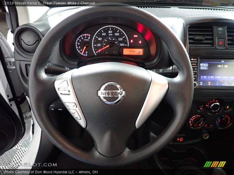 Fresh Powder White / Charcoal 2019 Nissan Versa S