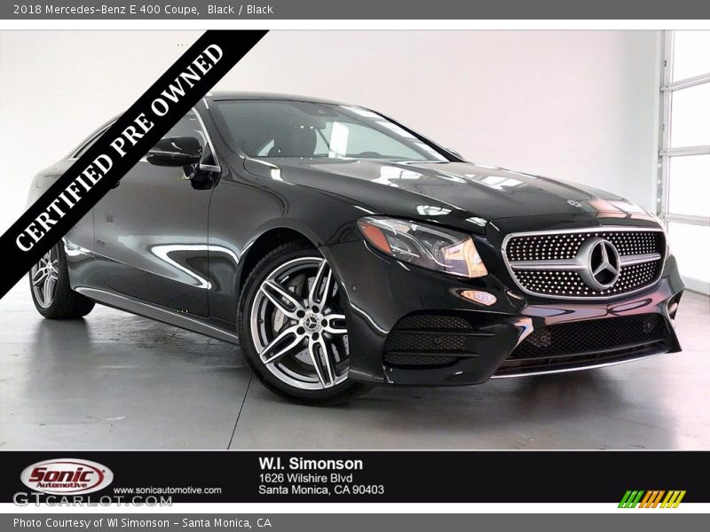 Black / Black 2018 Mercedes-Benz E 400 Coupe