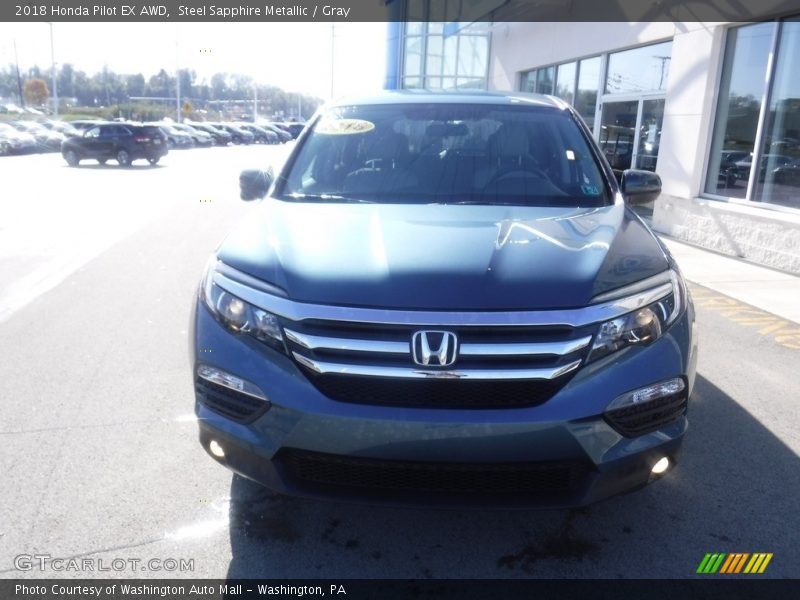 Steel Sapphire Metallic / Gray 2018 Honda Pilot EX AWD