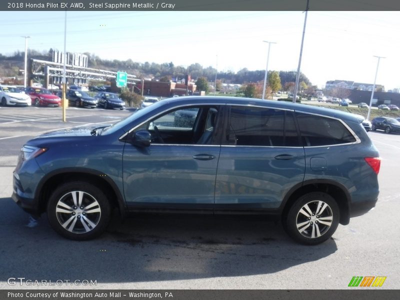 Steel Sapphire Metallic / Gray 2018 Honda Pilot EX AWD