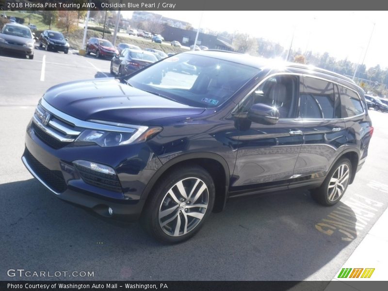 Obsidian Blue Pearl / Gray 2018 Honda Pilot Touring AWD