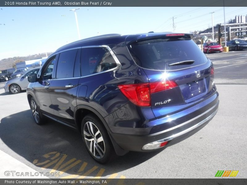 Obsidian Blue Pearl / Gray 2018 Honda Pilot Touring AWD