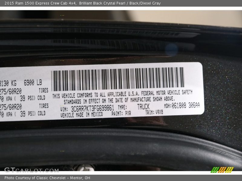 Brilliant Black Crystal Pearl / Black/Diesel Gray 2015 Ram 1500 Express Crew Cab 4x4