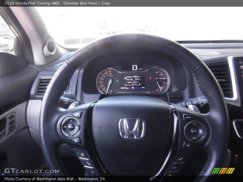 Obsidian Blue Pearl / Gray 2018 Honda Pilot Touring AWD