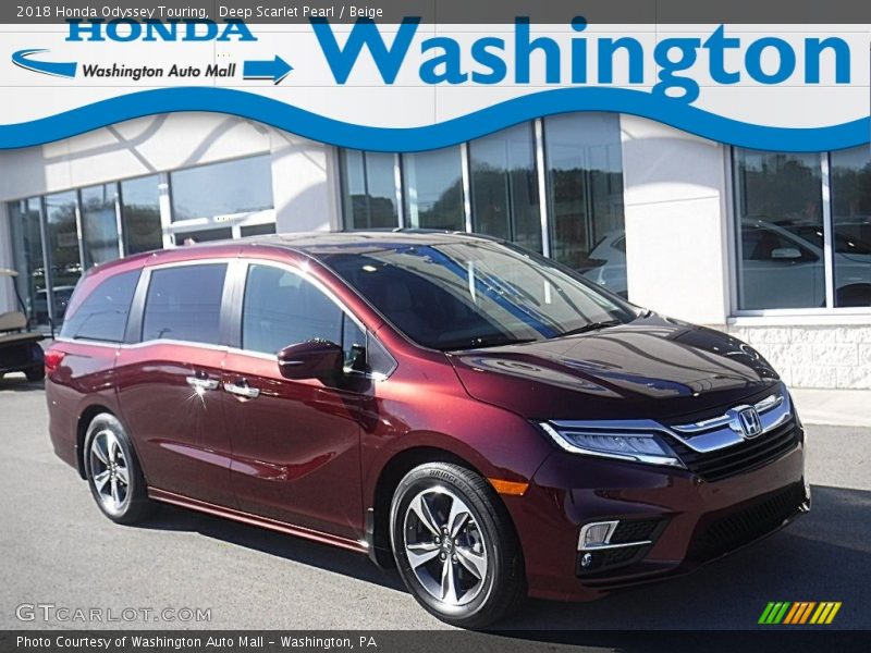 Deep Scarlet Pearl / Beige 2018 Honda Odyssey Touring