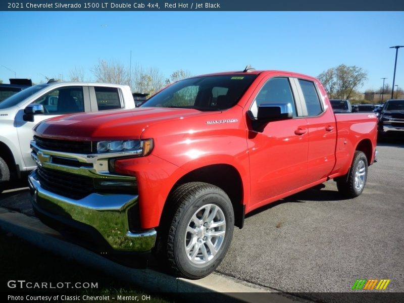 Red Hot / Jet Black 2021 Chevrolet Silverado 1500 LT Double Cab 4x4