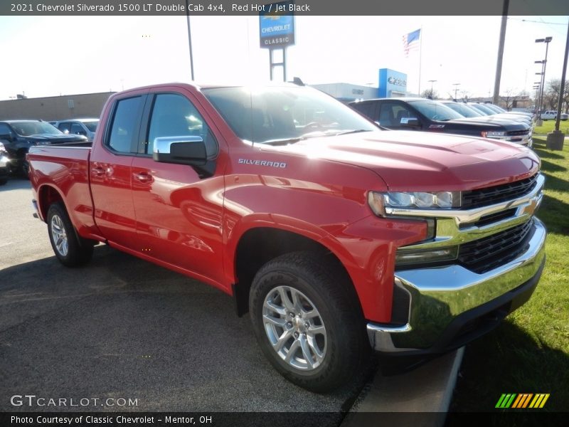 Red Hot / Jet Black 2021 Chevrolet Silverado 1500 LT Double Cab 4x4