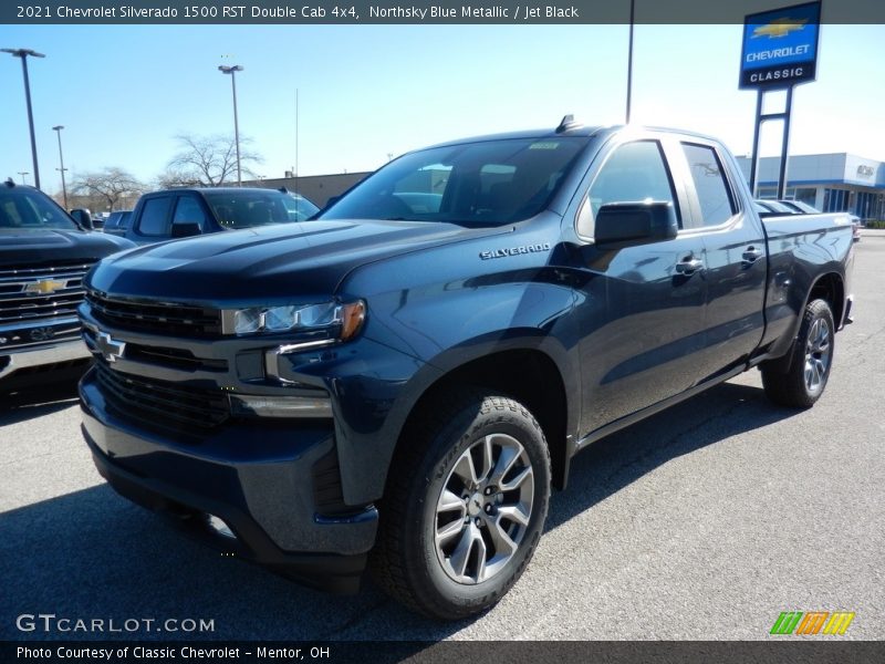 Northsky Blue Metallic / Jet Black 2021 Chevrolet Silverado 1500 RST Double Cab 4x4