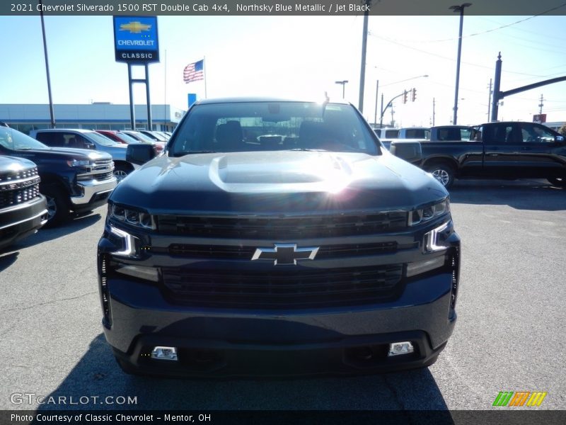 Northsky Blue Metallic / Jet Black 2021 Chevrolet Silverado 1500 RST Double Cab 4x4