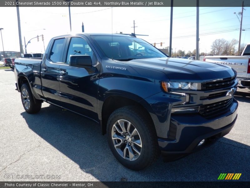 Northsky Blue Metallic / Jet Black 2021 Chevrolet Silverado 1500 RST Double Cab 4x4