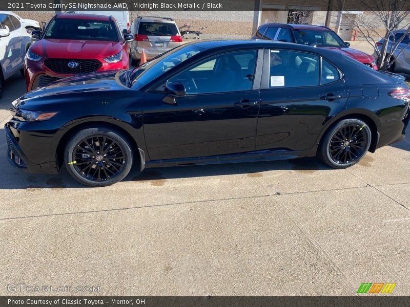 Midnight Black Metallic / Black 2021 Toyota Camry SE Nightshade AWD