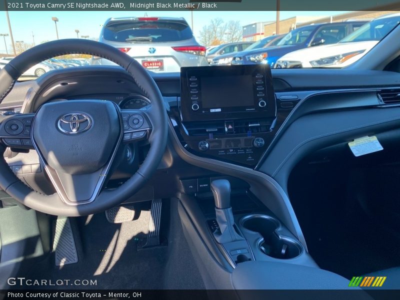 Midnight Black Metallic / Black 2021 Toyota Camry SE Nightshade AWD