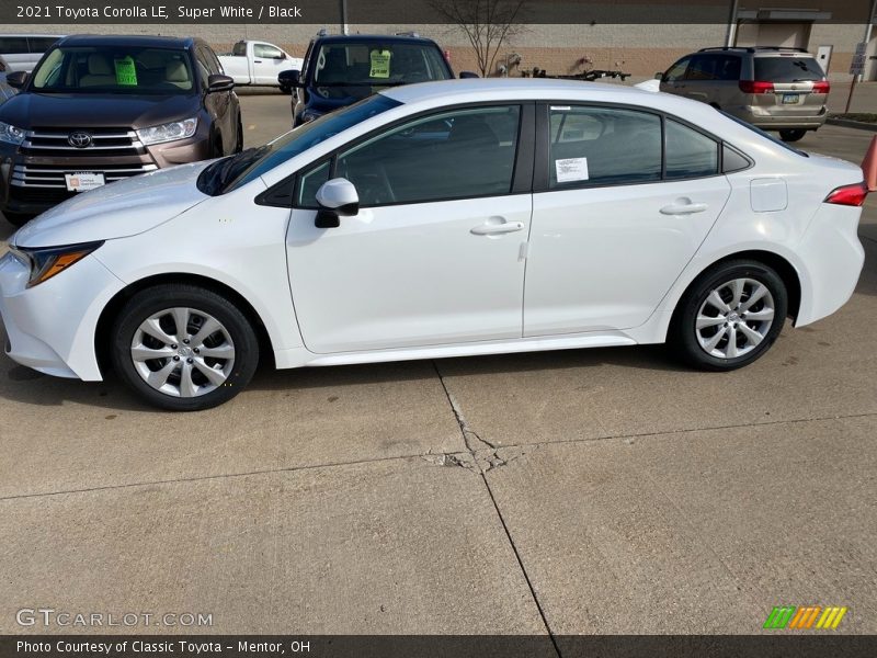 Super White / Black 2021 Toyota Corolla LE